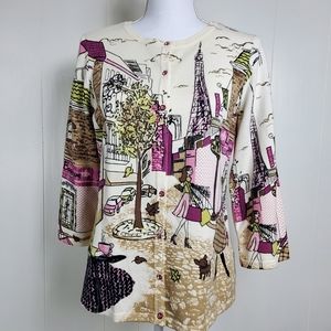 Christopher and Banks cardigan Paris sweater